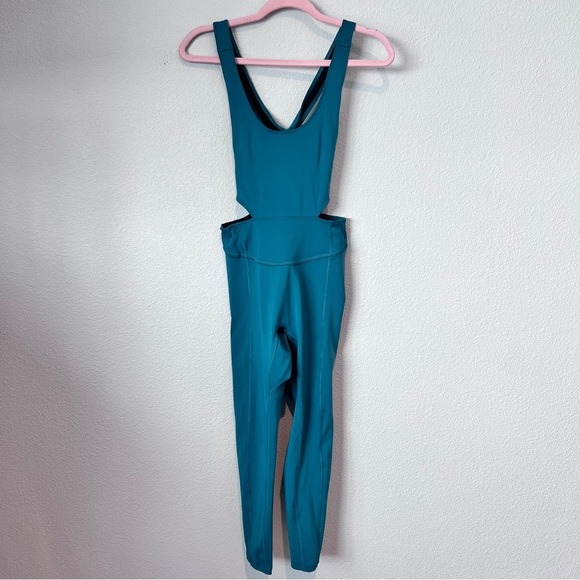 Free People FP Movement Back It Up Onesie Pacific Teal Sz S Cut Out - Picture 2 of 6
